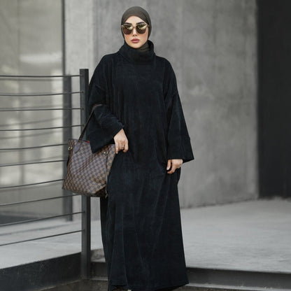 Relaxed Turtleneck Abaya with Pockets (MA383)