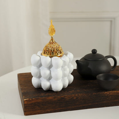 Resin Decorative Heart-Shaped Cube Incense Burner (MAC401)