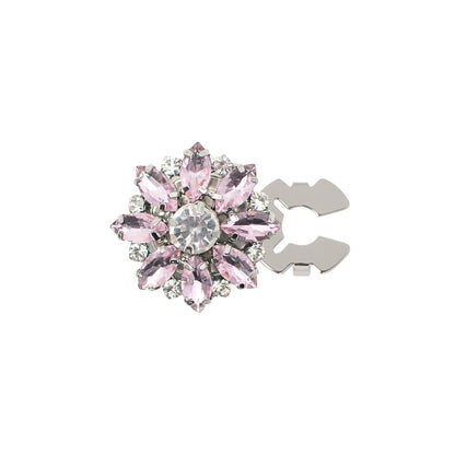 Rhinestone Button Covers | Crystal Flower Decorative Clips(MAC359)