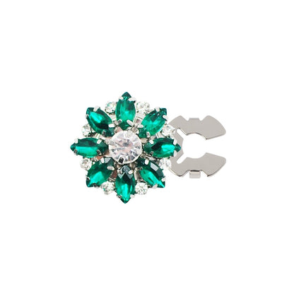 Rhinestone Button Covers | Crystal Flower Decorative Clips(MAC359)