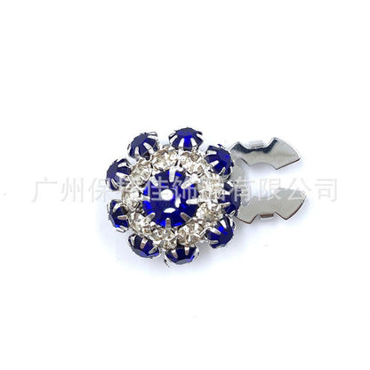 Rhinestone Button Covers | Crystal Flower Decorative Clips(MAC359)