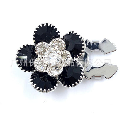 Rhinestone Button Covers | Crystal Flower Decorative Clips(MAC359)