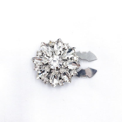 Rhinestone Button Covers | Crystal Flower Decorative Clips(MAC359)