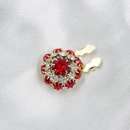 Rhinestone Button Covers | Crystal Flower Decorative Clips(MAC359)