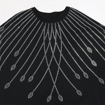 Rhinestone Embellished Butterfly Sleeve Abaya | Art Deco Kaftan Gown (MA374)