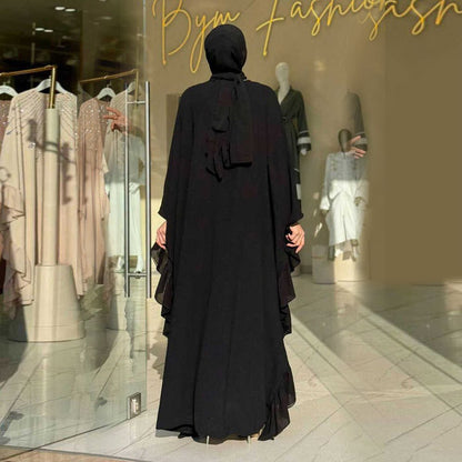 Rhinestone Embellished Butterfly Sleeve Abaya | Art Deco Kaftan Gown (MA374)