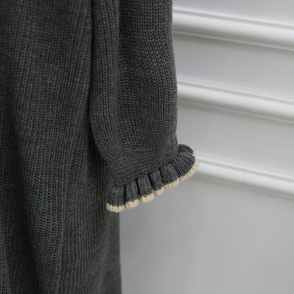 Ribbed Knit Dress with Ruffle Cuffs (MA388)