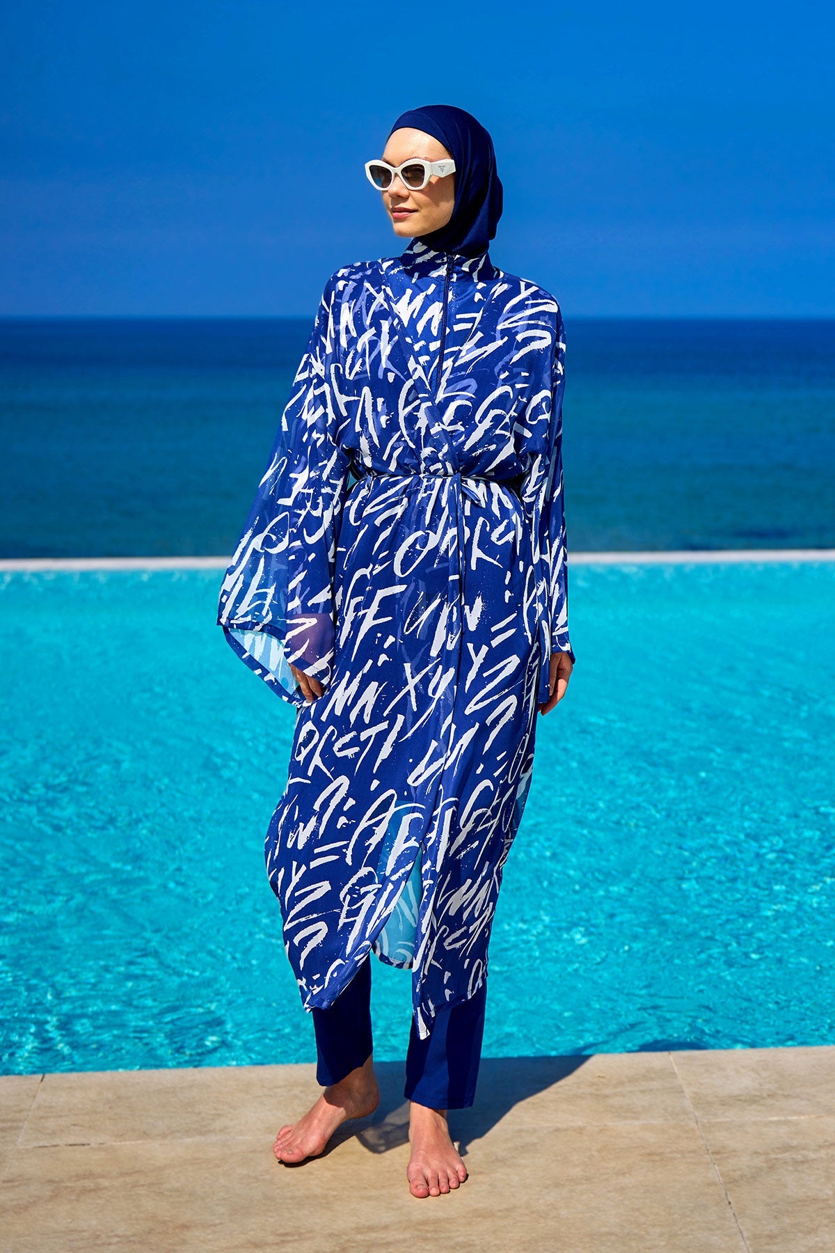 Rivamera Printed Chiffon Beach Kimono - RP2502