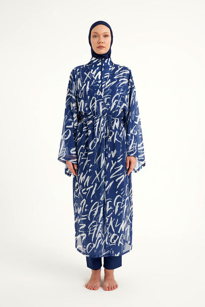 Rivamera Printed Chiffon Beach Kimono - RP2502