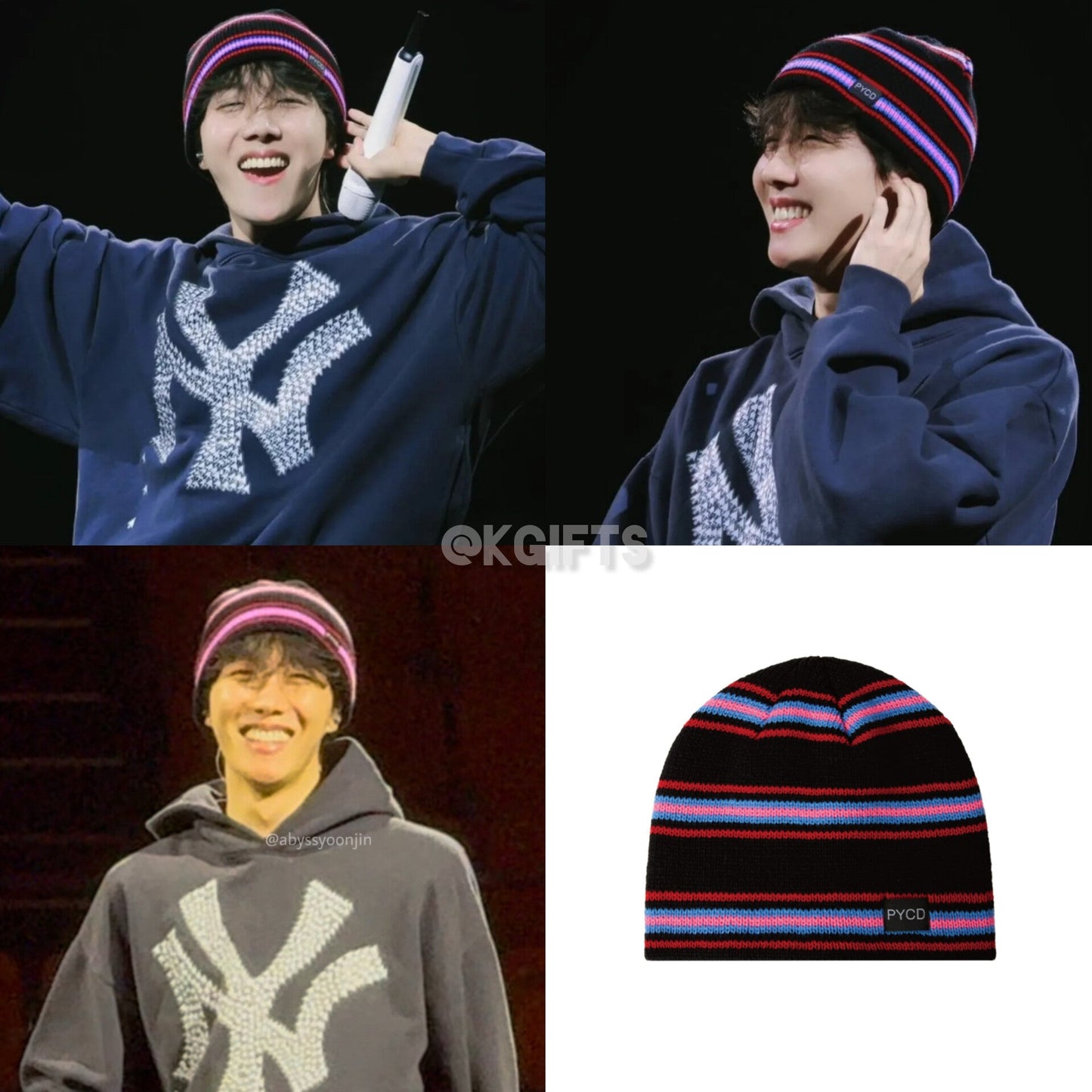 PYCD STRIPE BEANIE (PINK) [Worn By Jhope]