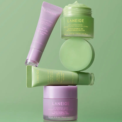 [Bubble Tea Collection/Duo] Lip Glow Balm + Lip Sleeping Mask (Matcha)