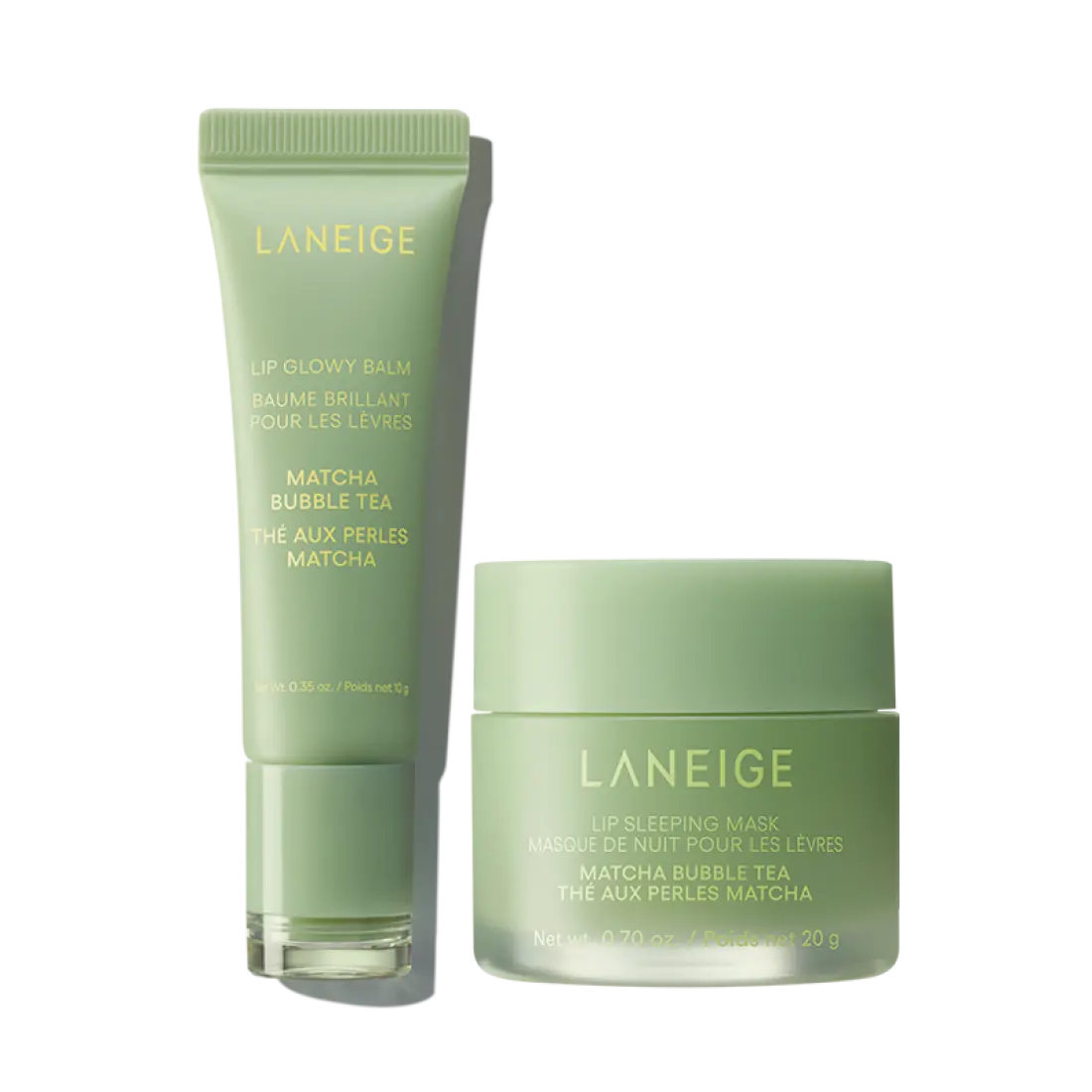 [Bubble Tea Collection/Duo] Lip Glow Balm + Lip Sleeping Mask (Matcha)