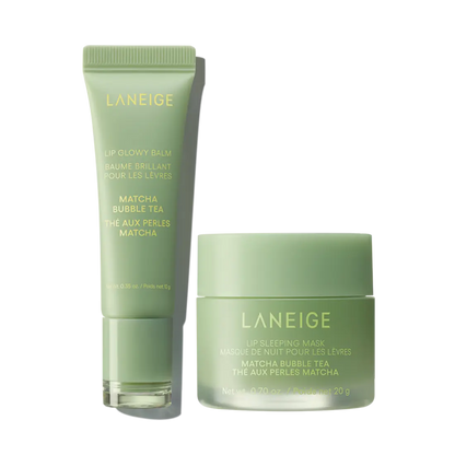 [Bubble Tea Collection/Duo] Lip Glow Balm + Lip Sleeping Mask (Matcha)
