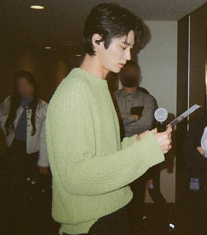 Instantfunk Ms Raglan Knit Pullover - Green( Byeonwooseok Pick)