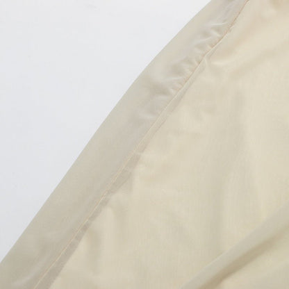 Round Neck Ruched Bodice Lantern Sleeve Floor-Length Dress(MS402)