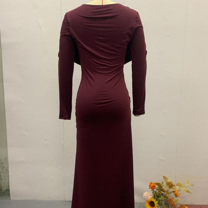 Ruched Bodycon Maxi Dress(MS219)