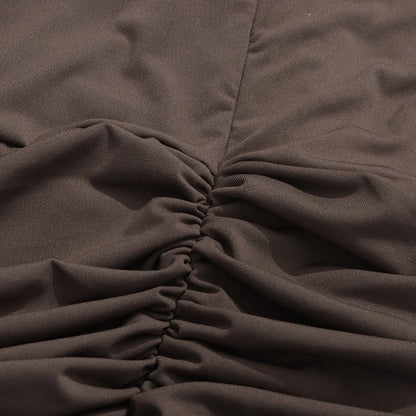 Ruched Dress with Braided Cutout Waist (MS345)