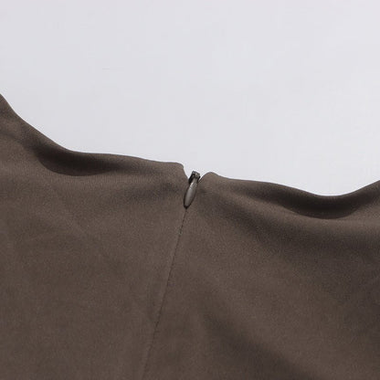Ruched Dress with Braided Cutout Waist (MS345)