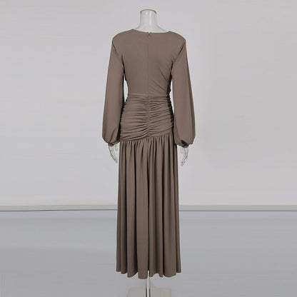 Ruched Dress with Braided Cutout Waist (MS345)