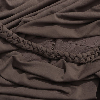 Ruched Dress with Braided Cutout Waist (MS345)