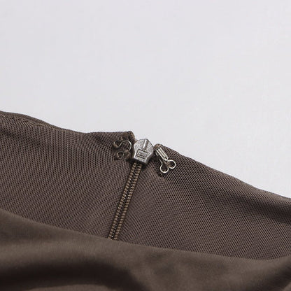 Ruched Dress with Braided Cutout Waist (MS345)