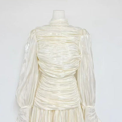 Ruched High Neck Evening Gown(MS221)