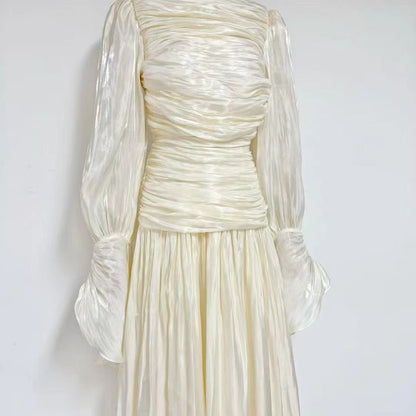Ruched High Neck Evening Gown(MS221)