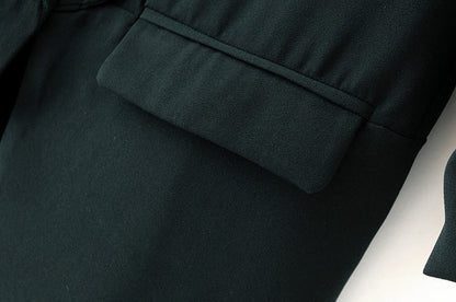 Ruched Sleeve Blazer | Three-Quarter Sleeve Longline Jacket (MS241)