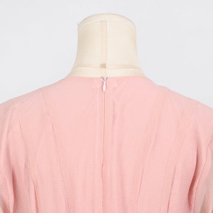 Ruffle Hem Dress with Sheer Sleeves(MS304)