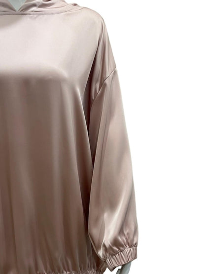 Satin Two-Piece Set with Hooded Top & Maxi Skirt(MS348)