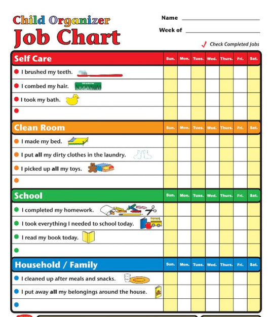 SHAPES ETC. Job Chart - Child Organizer