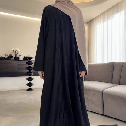 Serene Pleated Georgette Abaya Loose Full-Length Modest Style (MA254)