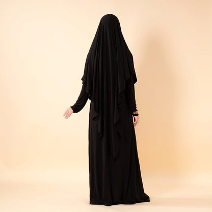 Serenity Veil Set | Premium Lenzing™ Modal Khimar & Dress Two-Piece Set (MK026)