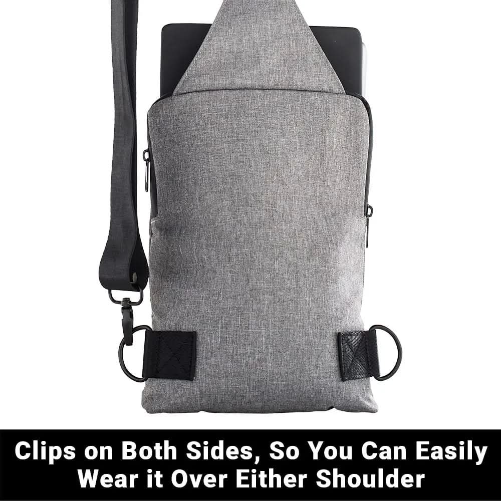 Shield Your Body SYB Sling Bag, a compact black backpack with adjustable strap, suitable for everyday carry and casual use.