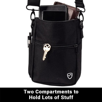 Shield Your Body SYB Phone Pouch Deluxe for mobile phones, black protective pouch with sleek design and secure closure.