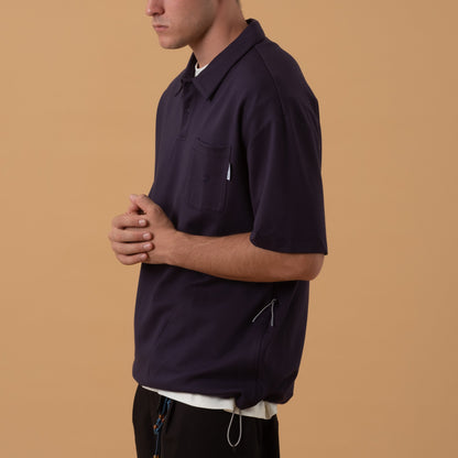 Navy 3-pack rayon polo shirts from Shuren Projects, casual shirts and tops for men or women, soft fabric and classic style.