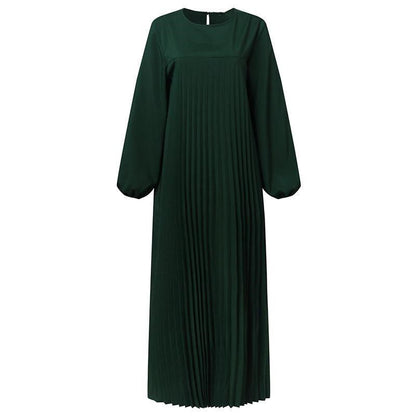 Simple Solid Color Pleated Abaya (MA094)