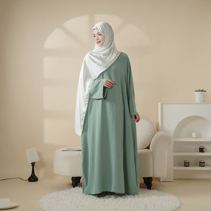 Simple Vintage Pleated Abaya (MA042)