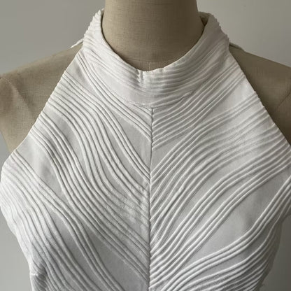 Sleeveless High Neck Gown(MS362)