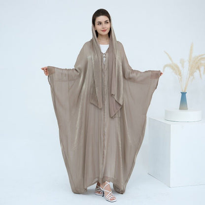 Soft Crinkle Island Cotton Batwing Cardigan 3-Piece Set (MOA228)