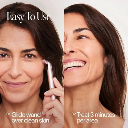 Solawave 4-in-1 red light therapy wand and activating serum kit in rose gold, featuring skincare tools for revitalizing facial treatment.