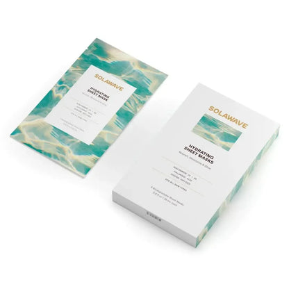 Solawave Hydrating Sheet Mask for skincare, featuring a soft, moist sheet designed to nourish and hydrate skin.
