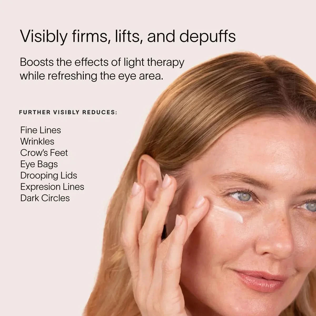 Solawave Light Therapy Boosting Eye Cream in a sleek jar, designed to reduce puffiness and improve skin around the eyes.