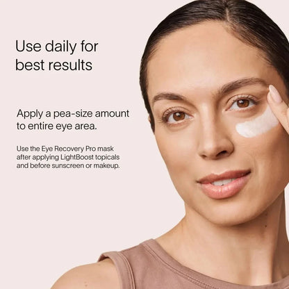 Solawave Light Therapy Boosting Eye Cream in a sleek skincare tube, designed to reduce puffiness and brighten under-eye skin.