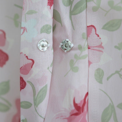Spring Summer Floral Print Chiffon Cardigan | Double-Layer Modest Cover-Up Abaya (MOA170)