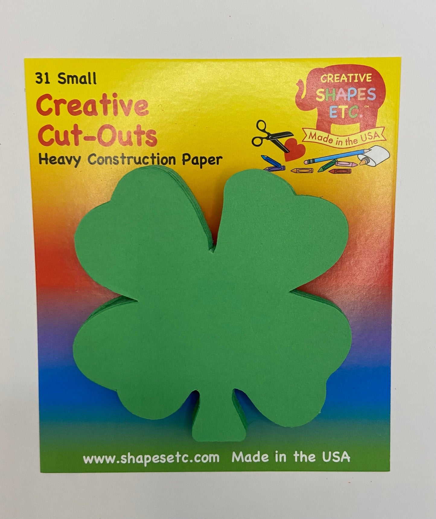 SHAPES ETC. Small Single Color Cut-Out - Four Leaf Clover