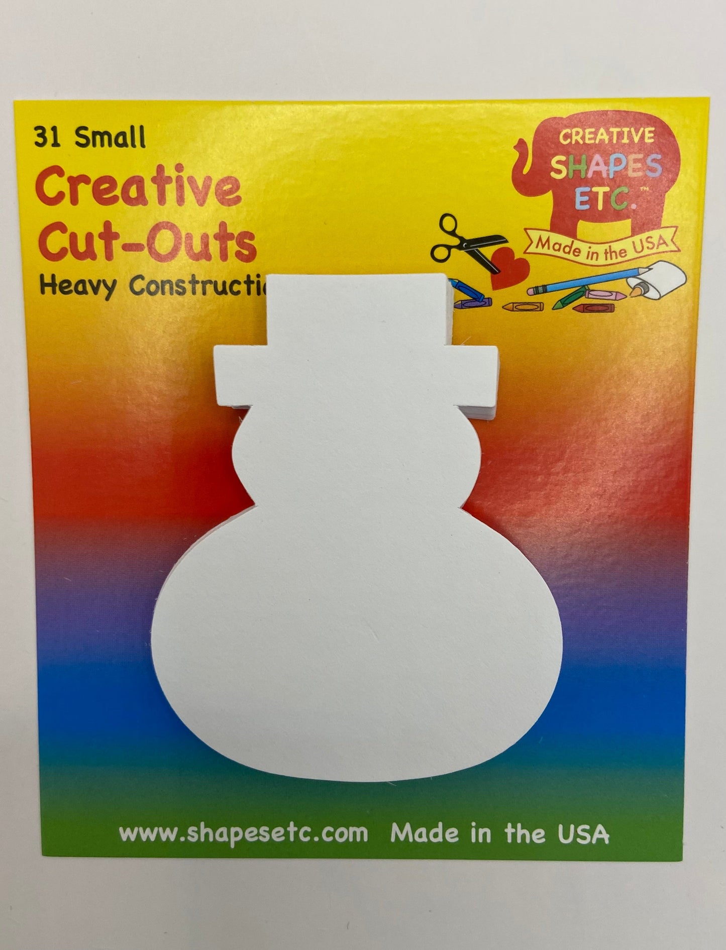 SHAPES ETC. Small Single Color Cut-Out - Snowman
