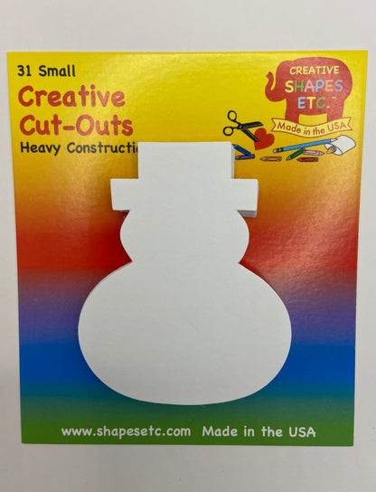 SHAPES ETC. Small Single Color Cut-Out - Snowman