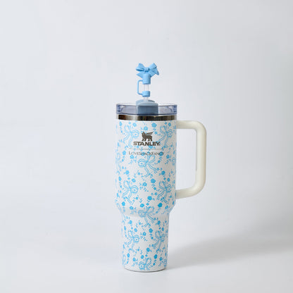 Stanley x LoveShackFancy Bow Blossom Quencher H2.0 FlowState Tumbler 40oz – Limited Edition Floral Bow Tumbler