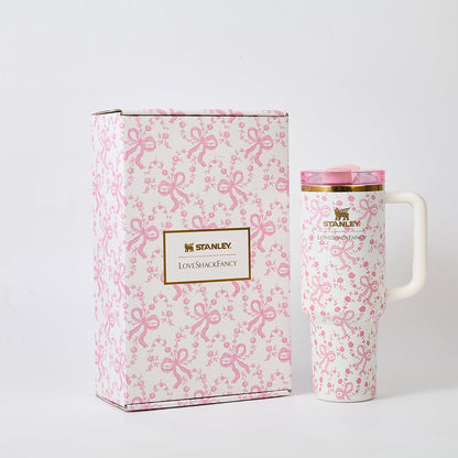 Stanley x LoveShackFancy Bow Blossom Quencher H2.0 FlowState Tumbler 40oz – Limited Edition Floral Bow Tumbler